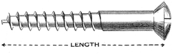 Raised head screw length described