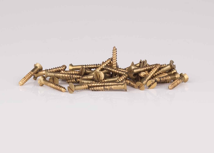 3 * 5/8" Brass Wood Screws / Countersunk Head / Slotted