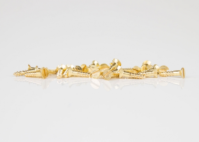 1 * 3/8" Brass Wood Screws / Countersunk Head / Slotted